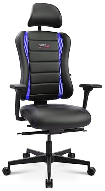 TOPSTAR Sitness RS Pro 2020 ergonomischer Schreibtischstuhl, Bürostuhl mit bewegter Sitzfläche, Gaming-Stuhl schwarz blau