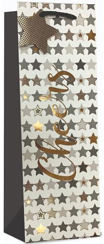 AbbeyShake bottle gift bags one size multicoloured - Pack of 6 (Golden glitter cheers)