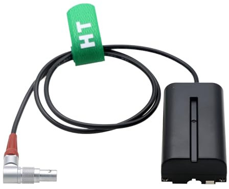 HangTon Power Adapter for ARRI Master Grip TRINITY 2 LBUS Motor to Atomos Ninja V SmallHD 702 Portkeys Monitor, Right Angle 4 Pin to NP-F970 550 80cm