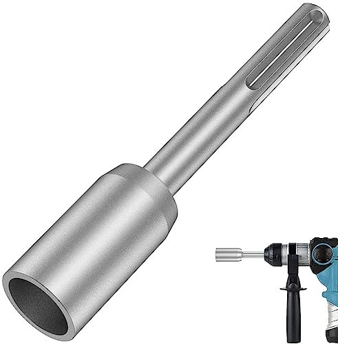 Eleqldwen SDS-Max Ground Rod Driver, 30mm Heavy Duty Steel Drill Bit Driver,for RotaryHammer Drill Grounding Rods (1.18 in)