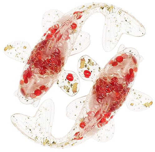 BESTonZON 8 STK Kristall-koi-Fisch-Ornamente Funkeln Tisch Wassertier-Ornament Japanisches Kristalle Miniatur Fischglasdekorationen Fisch Dekoration Fisch-skulptur Tank Rot Harz-leim