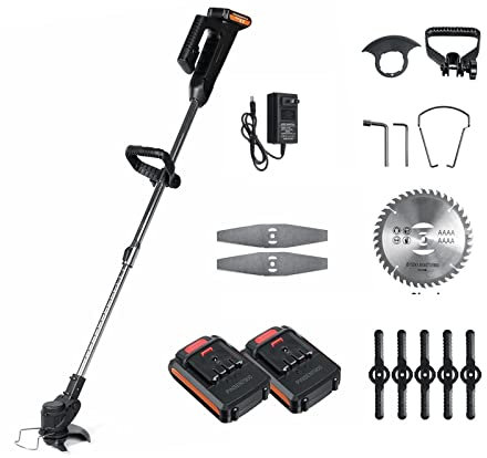 Tondeuse à Gazon, Tondeuse à Gazon électrique 1000W 24V avec Batterie 22980mAh Tondeuse à Gazon sans Fil Longueur réglable Outil de Coupe d'élagage de Jardin(2 Battery)