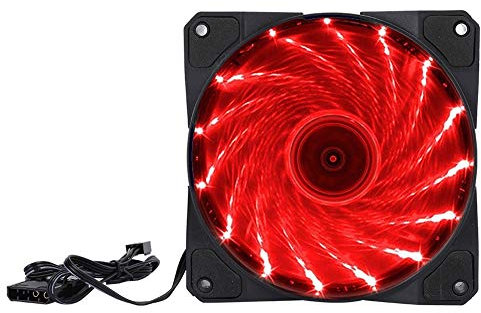 Chassis Fan 50000 Hours Computer Cooler LED Streamer PC Cooling Fan for Computer (15 lights red)