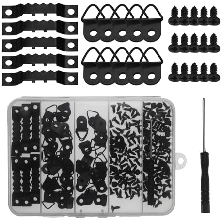 251 Pcs Picture Hanging Kit Heavy Duty Picture Hangers with Screws Black Picture Frame Mounting Hardware Picture Frame Hanging Kit Picture Hanging Hardware Tool for Frame Hanging