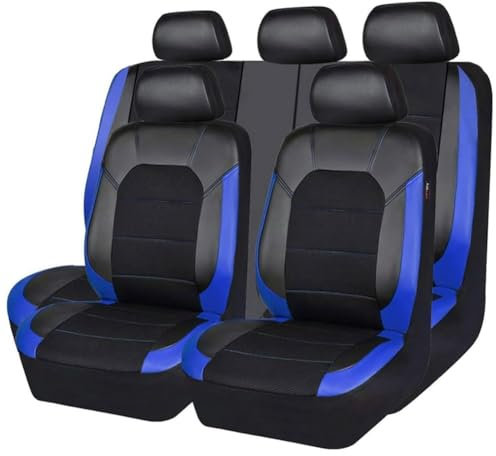 LYNYQ Auto Sitzbezüge Set für Toyota Verso/Verso-S XP120 AR20 2012-2020 2021 2022 2023 2024 2025, PU Leder Bequem Schonbezüge Atmungsaktiv rutschfest Sitzschoner Innenraum Zubehör,A-Blue