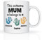 Personalised Mothers Day Mug Gifts for Mum This Awesome Mum Belongs to Childrens Handprints Mugs from Daughter & Son 11oz Ceramic Coffee Cup Novelty Mug Birthday Presents