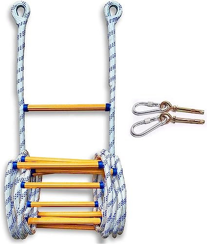 LKYLGYU Soft Ladder Adult Escape Rope Ladder, 2-6 Floor Fire Escape, with 2 Hooks, Fire-Retardant Soft Window, Balcony, Tree House Rope Ladder