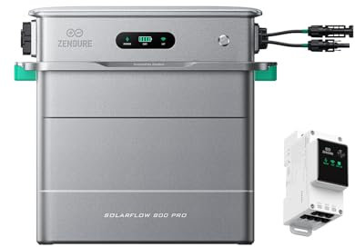 Zendure SolarFlow 800 Pro, Centrale Électrique de Balcon avec Entrée Solaire 2640W, Charge AC 1000W, Sortie 800W, Système de Gestion Énergétique IA, avec Smart Meter 3CT, Capacité Totale 3840WH