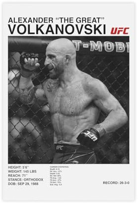 SFQQE Alexander Volkanovski UFC Poster auf Leinwand, Schlafzimmer, Dekoration, Landschaft, Büro, Raumdekoration, Geschenk, 30 x 45 cm