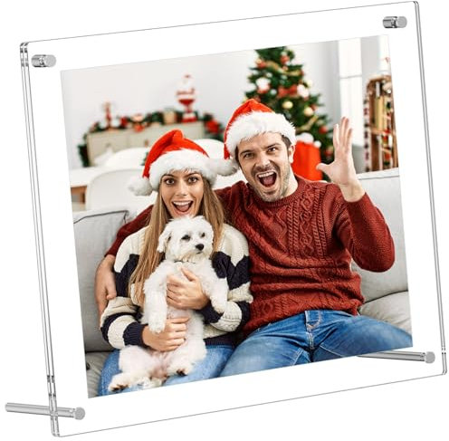 AITEE Acryl Bilderrahmen A5: Klare Moderne Rahmenlose Fotorahmen für Wand & Tischaufsteller, Bilderrahmen ohne Rahmen für Babyfotos, Familienfotos, Hochzeitsfotos und Heimdekoration