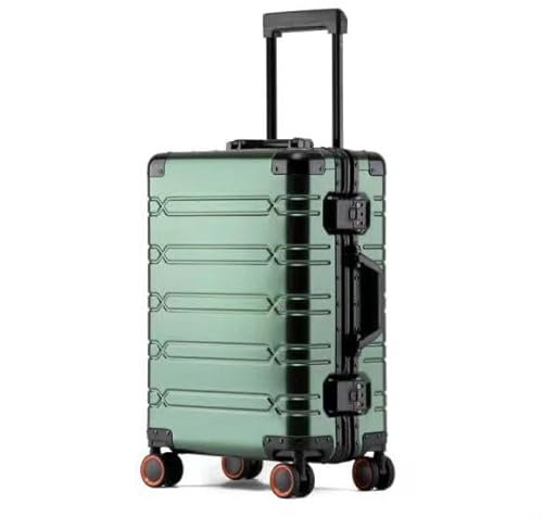 Aluminium Reisekoffer DarkGreen HEUER LINE Hartschalenkoffer Suitcase Trolley Luggage (L)