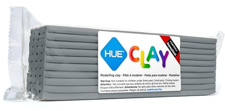 HUE Clay Knete 500g Grau, Nicht trocknende Modelliermasse