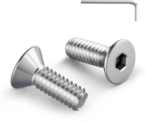 Zuyya 20 Stück M5 x 12 mm Senkkopfschrauben Edelstahl Schrauben | Innensechskant Antrieb, Edelstahl A2 V2A, M5 Schrauben Vollgewinde mit Innensechskantschlüssel