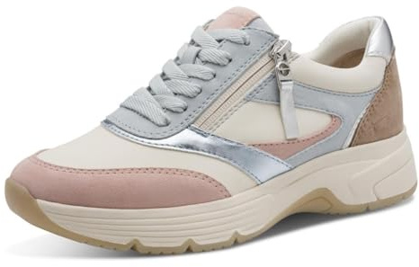 Tamaris Damen Wide FIT Sneaker aus Leder Hallux-Friendly, Offwhite Comb, 39