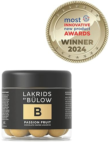 LAKRIDS BY BÜLOW - B - Passion Fruit - Dänische Gourmet Lakritz-Kugeln - Süßer Lakritzkern umhüllt von Weißer Schokolade & Passionsfrucht