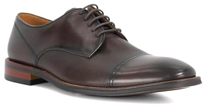 Dune London Mens Stones Leather Toe Cap Derby Size UK 9 Derby Shoes Dark Brown