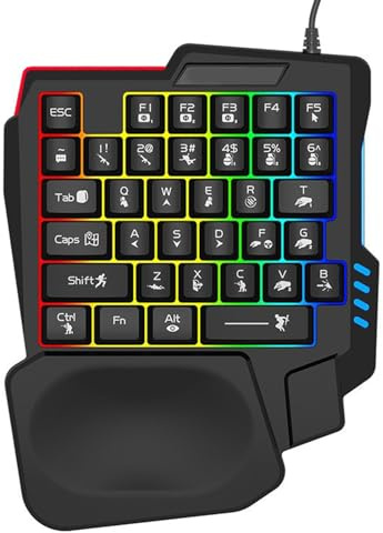 SHOOYIO Teclado mecánico de tacto pequeño de 14 teclas con reposamanos para una entrada eficiente en juegos y entornos de oficina, teclado mecánico
