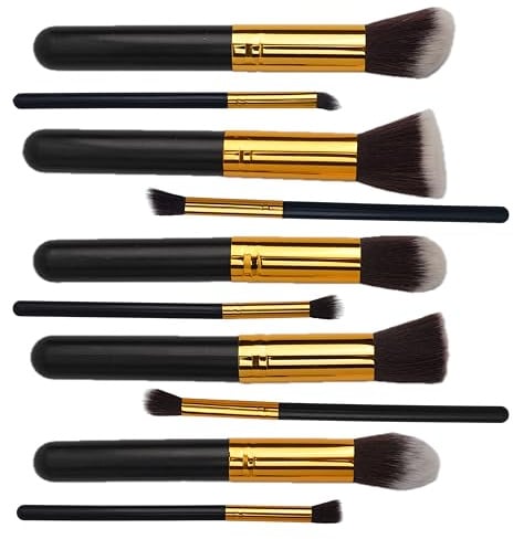 Pennelli Trucco Professionali Set 10 Pezzi Con Beauty Blender Morbida Per Make Up