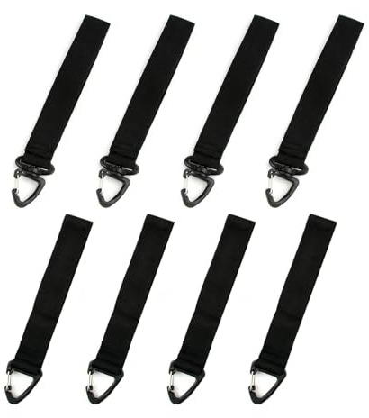 Ziyonix 8 Stück Taktischer Gürtel Clip, Tactical Belt Schlüsselanhänger Polizei Zubehör Karabiner Schlüsselhalter Taktische Gurtschnallen mit Haken für Bergsteigen Camping Outdoor Aktivitäten