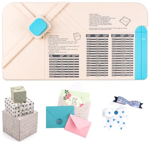 Briartw 3-in-1 Stanzbrett für Umschläge, Geschenkboxen & Schleifen – All-in-One-Bastelwerkzeug mit Punktewerkzeug & Anleitung | DIY Geschenkverpackung, Kartenherstellung, Scrapbooking Bastelbedarf