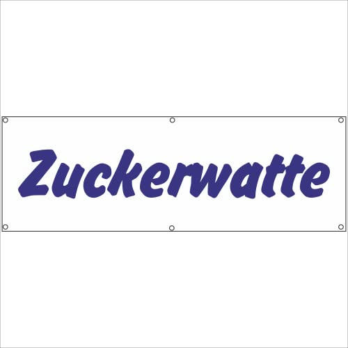 Indigos UG - Plane wasserdicht Gerüstplane - p074 - Zuckerwatte - Banner - 200 cm x 67 cm - Baustelle, Garten, Zaun oder Veranstaltung im Sommer - Werbeplane, Werbung