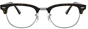 Ray-Ban Unisex RX5154 Clubmaster Square Prescription Eyewear Frames, Dark Havana/Demo Lens, 51 mm