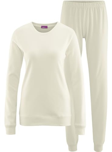 Living Crafts - Betty - Schlafanzug - Sanftes Interlock-Jersey, Bequeme Feinripp-Abschlüsse, Eingenähtes Elastisches Band, Rundhalsausschnitt, 100% Bio-Baumwolle