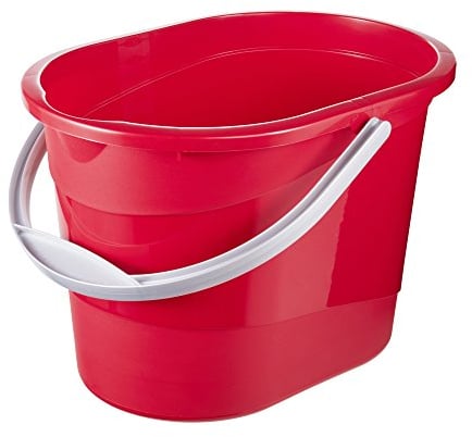 keeeper Putzeimermit ergonomischem Griff, Griffmulde und Ausguss, Oval, 13 l, Thies, Rot