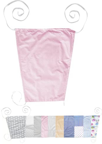 Vizaro - Toldo de Protección Solar Carrito de Bebé y Capazo - Sombrilla para Carro de Bebé - 100% Algodón - Hecho UE, OekoTex - Rosa