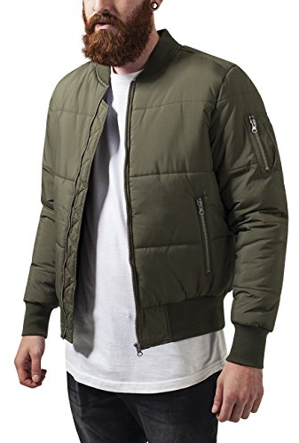 Urban Classics Basic Quilt Bomber Jacket Chaqueta, Verde (Olive 176), M para Hombre