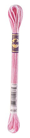 DMC 417F-4180 Color Variations Six Strand Embroidery Floss, 8.7-Yard, Rose Petals