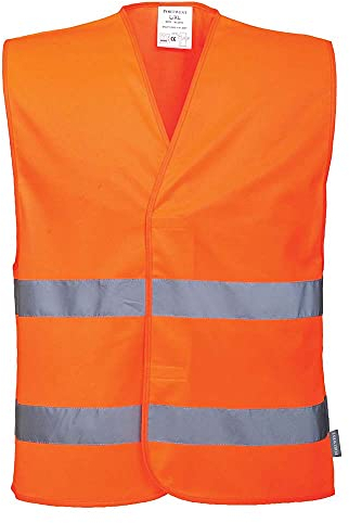 Portwest Gilet Double bande, Couleur: Orange, Taille: 4X/5X, C474ORR4X/5X