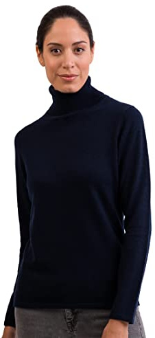 CASH-MERE.CH 100% Kaschmir Damen Pullover | Sweater Rollkragen 2-fädig