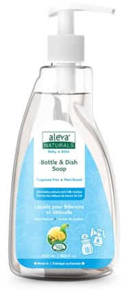 Aleva Naturals Bottle and Dish Liquid, Fragrance Free 16.9 Oz