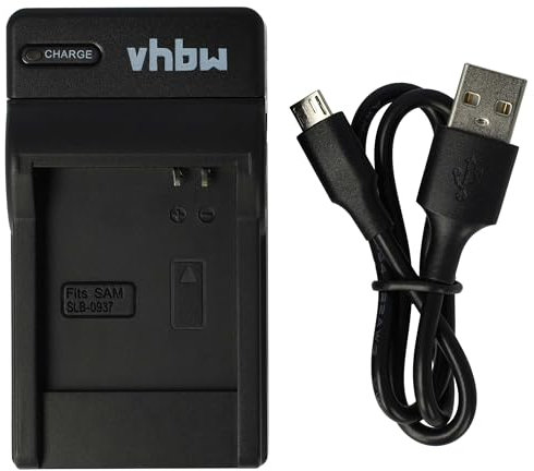 vhbw Chargeur USB Compatible avec Samsung SLB-0937 caméra caméscope Action-cam + témoin de Charge 4,2 V