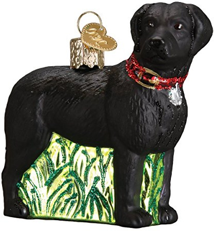 Old World Christmas Ornaments: Dog Collection Glass Blown Ornaments for Christmas Tree, Standing Black Lab