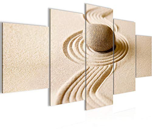 Runa Art - Bilder Feng Shui Steine 200 x 100 cm 5 Teilig XXL Wanddekoration Design Beige 501451a