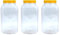 3 Large Storage Jars 4430ml with Yellow Screw top lids by Britten & James. Crystal Clear Food Grade Plastic - Safe, hygienic and Attractive.