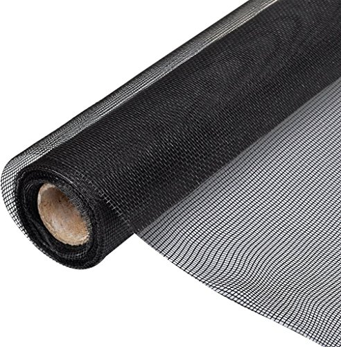 Festnight Glasfaser Gewebe Drahtgewebe Lichtschacht Gitter 100 x 500 cm als DIY Fliegengitter Insektenschutzgitter Schwarz