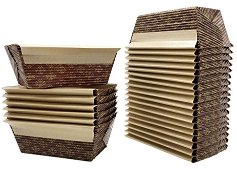 Paper Baking Mini Loaf Pan by Kitchen Supply, 4 x 2 x 2 inch, Set of 25