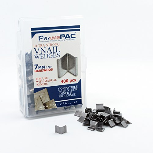 FramePac Lot de 400 clous en V pour cadres photo en bois dur de 7 mm (400 clous en V, en vrac) – (pour une utilisation dans les cloueuses manuelles en V pour l'encadrement de photos, cloueuse manuelle