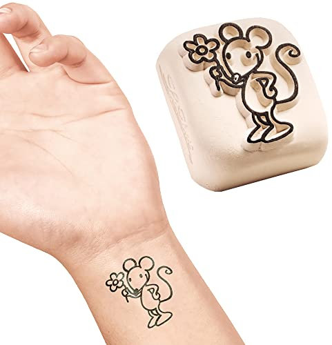 LaDot Tattoo für Kinder und Erwachsene, temporäre hautfreundliche fake Tattoos, Tattoo-Stempel ohne Nadeln für Körper und Arm, wasserfest, Keramikstempel Maus