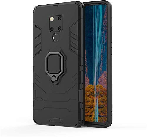 Huawei Mate 20 X Custodia, MHHQ 2 in 1 Armour stile resistente Hybrid Dual Layer Armatura Defender PC + TPU Case Cover con supporto magnetico per auto per Huawei Mate 20 X -All Black