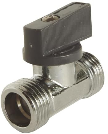 SOMATHERM FOR YOU, Robinet d'arrêt chromé droit 1/4 tour double mâle 15/21 en laiton, finition esthétique, système d'ouverture rapide, compatible avec vis standards en plomberie