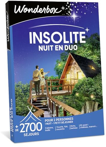 Wonderbox - Insolite - Nuit en Duo - Coffret Cadeau - Idée Cadeau Séjours
