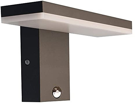 max K O M F O R T MODERNE LED Außenwandleuchte mit Bewegungsmelder Wandleuchte 10W warmweiß schwarz Wandlampe Wandleuchte Außenlampe Lampe 17601