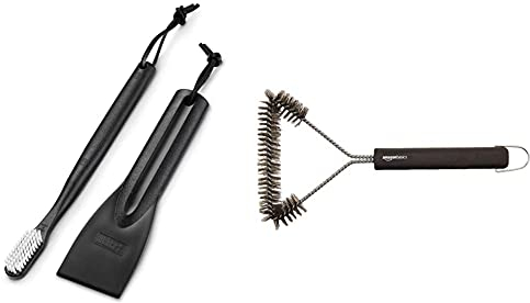 Weber Kit de Maintenance pour Barbecue à Gaz, Noir & Amazon Basics Brosse de Nettoyage Triangulaire pour Grille de Barbecue 30,5 cm
