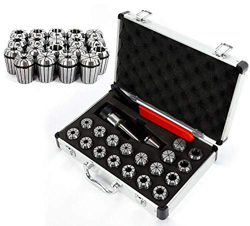 OUKANING Prazision Mt2 Er32 M10 Lot de 21 pinces de serrage 1-20 mm avec étui en acier allié pour Tour, Fraiseuse