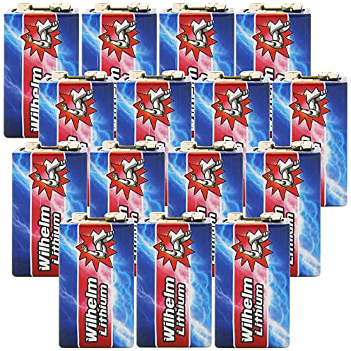 Wilhelm 9V Lithium Block Batterie für Rauchmelder 6LR61 9 Volt – 15 Stück