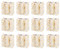 Jinlaili 12 Stk Geschenktüte Klein mit Henkel, Papiertüten für Geschenke, 14 x 15 x 7cm Geschenktüten Papier mit Griffen, Weiß Geschenktüten Klein für Geburtstag, Hochzeit Party (Gold)
